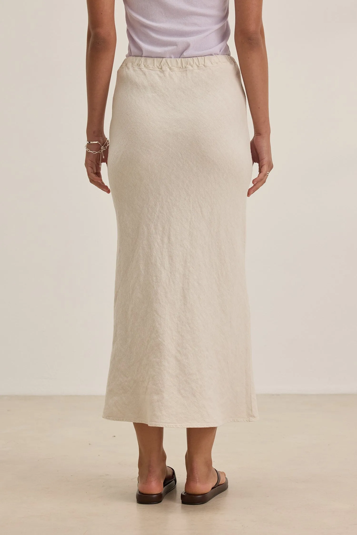 Velvet Beka Heavy Linen Skirt- Bisque