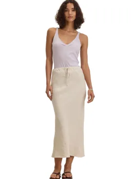 Velvet Beka Heavy Linen Skirt- Bisque