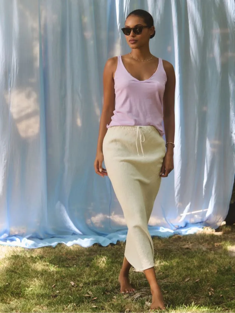Velvet Beka Heavy Linen Skirt- Bisque