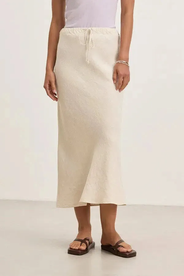Velvet Beka Heavy Linen Skirt- Bisque