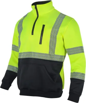 VENDACE Hi Vis Safety Reflective Sweatshirt for Men ANSI Class 3 High Visibility Fleece 1/4 Zipper Jacket No Hood (Yellow,XL) VENDACE Hi Vis Safety Reflective Sweatshirt for Men ANSI Class 3 High Visibility Fleece 1/4 Zipper Jacket No Hood (Yellow,XL)