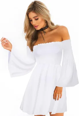 Women's Dress Summer Floral Long Sleeve Off Shoulder Casual Mini Dresses Women's Dress Summer Floral Long Sleeve Off Shoulder Casual Mini Dresses