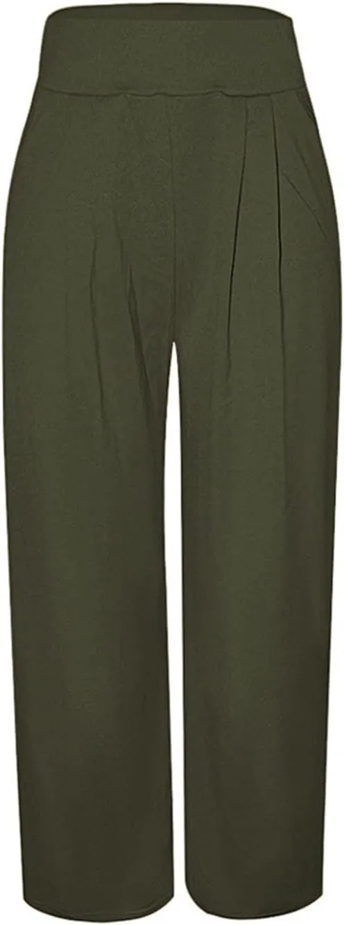 Women's Stretchy Wide Leg Palazzo Lounge Pants Casual Comfy High Waist Pajama Pants