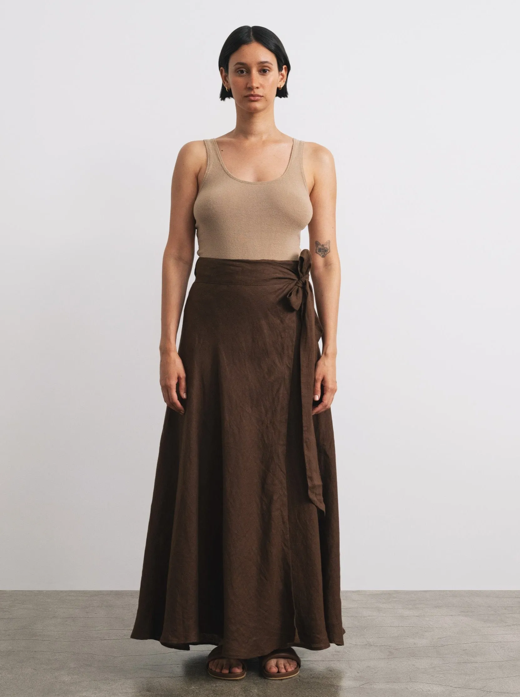 Wrap Skirt, Light Linen, Manzanita