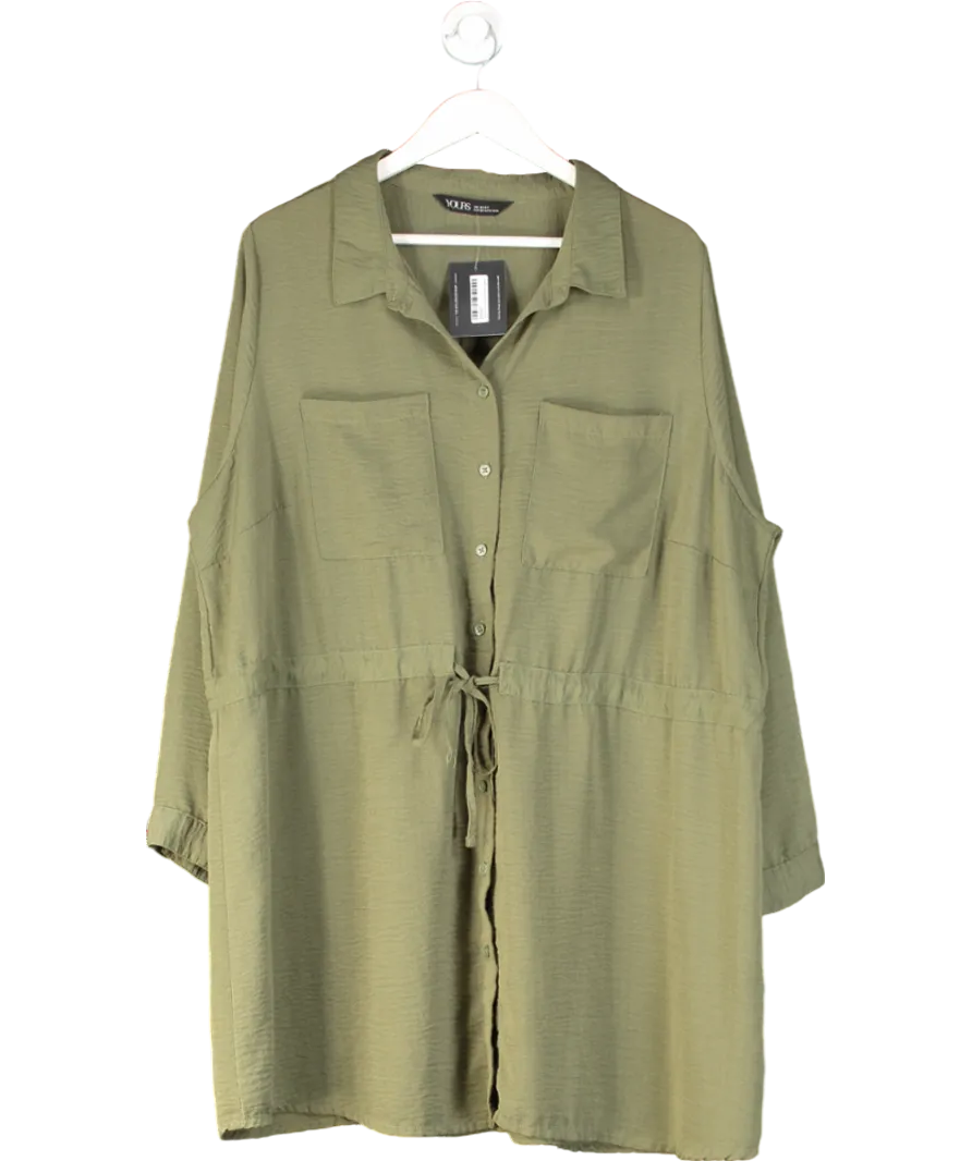 Yours Green Curve Utility Tunic Shirt UK 22